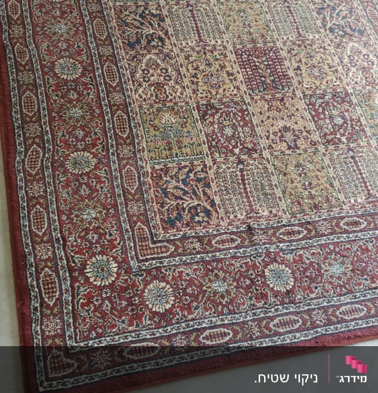 שטיח פרסי צבעוני על רצפה בהירה